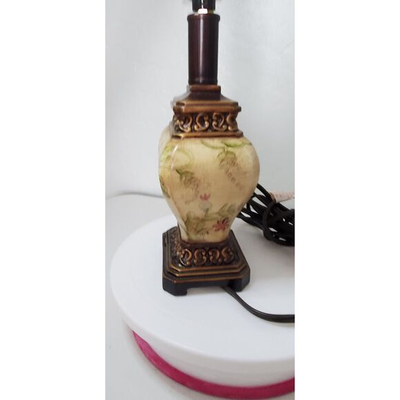 Oriental Small Lamp with Flowers and Stems and Leaves Circa 2010 - Picture 3 of 5